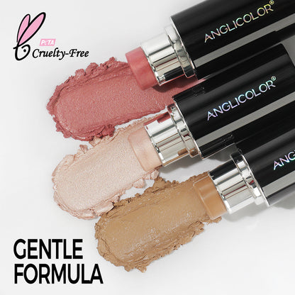 Anglicolor Highlighter Long Lasting,Contour Stick Makeup Naturally,Blush Makeup Smoothing,High Color Rendering,Easy To Mix,Vegan & Cruelty-Fre
