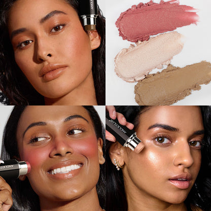 Anglicolor Highlighter Long Lasting,Contour Stick Makeup Naturally,Blush Makeup Smoothing,High Color Rendering,Easy To Mix,Vegan & Cruelty-Fre