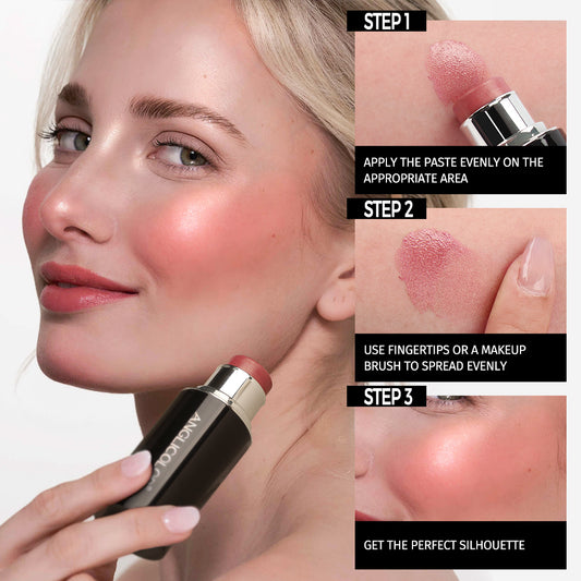 Anglicolor Highlighter Long Lasting,Contour Stick Makeup Naturally,Blush Makeup Smoothing,High Color Rendering,Easy To Mix,Vegan & Cruelty-Fre